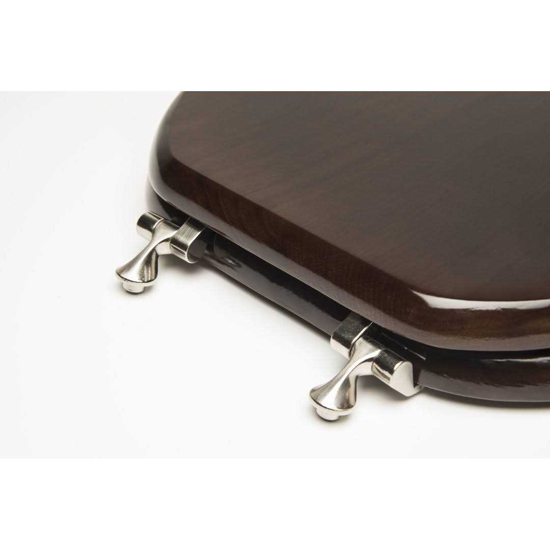 Alternative view of Plumbing Technologies Designer Solid Round Oak Wood Toilet Seat Hinges