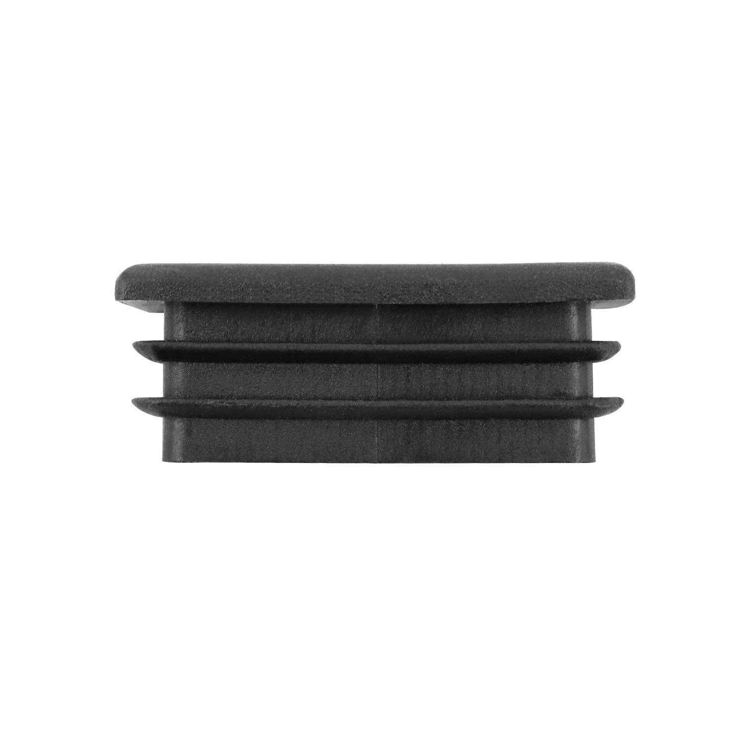 Alternative view of QWORK 10 PCS 1 X 2 Rectangle Black Plastic Plug End Cap for Pipe Tubing