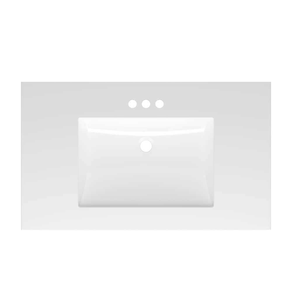 Project Source Cultured Marble Vanity Top With Single Rectangular Bowl TR237-3
