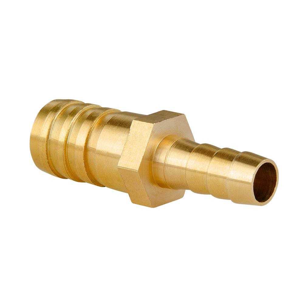 Quickun Brass Hose Barb Reducer Barbed Reducer Fitting Reducing Splicer Mender Union Adapter for Air Water Fuel