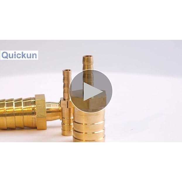 Alternative view of Quickun Brass Hose Barb Reducer Barbed Reducer Fitting Reducing Splicer Mender Union Adapter for Air Water Fuel
