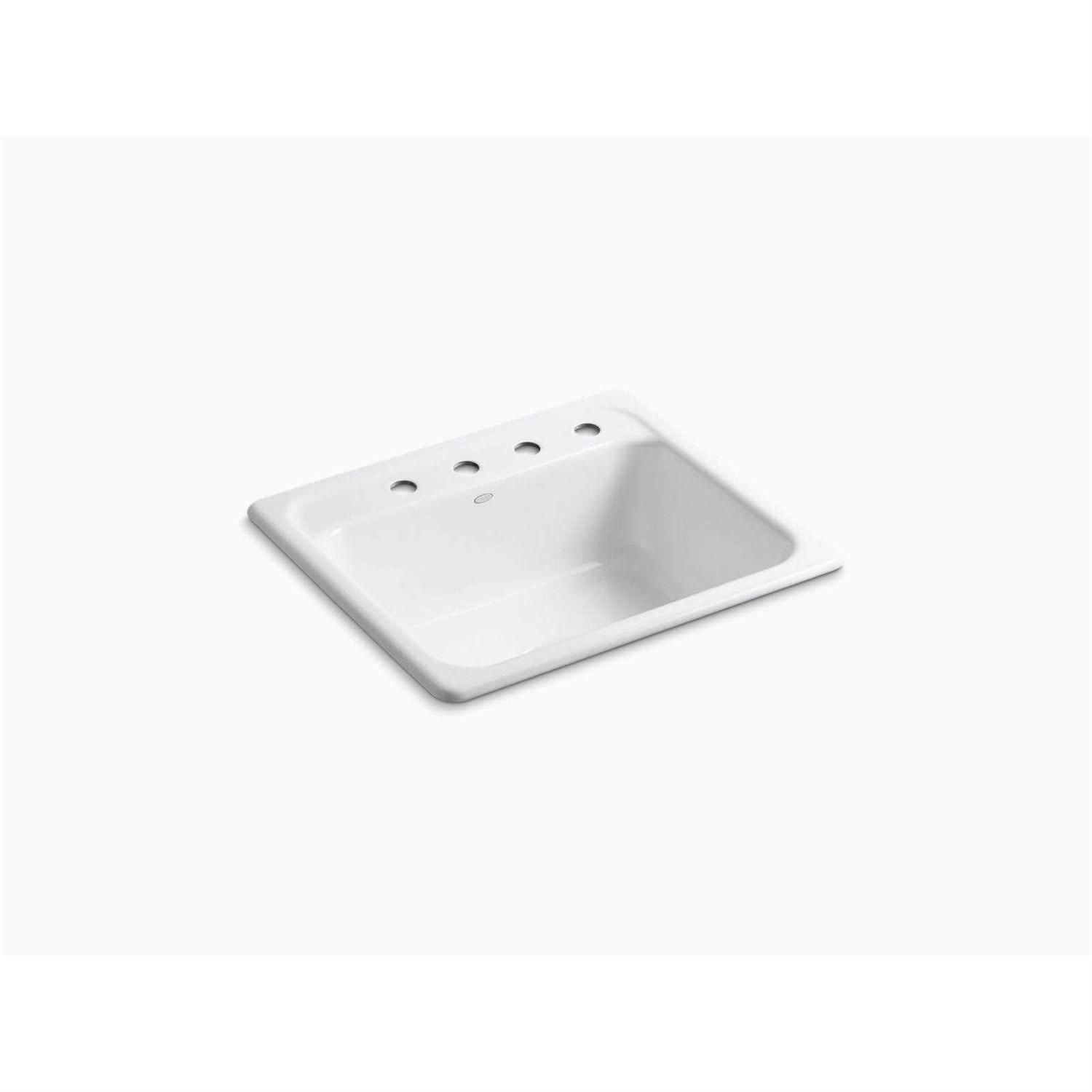 Kohler K-5964-4-0 Mayfield 25 top-mount single-bowl Kitchen Sink in White