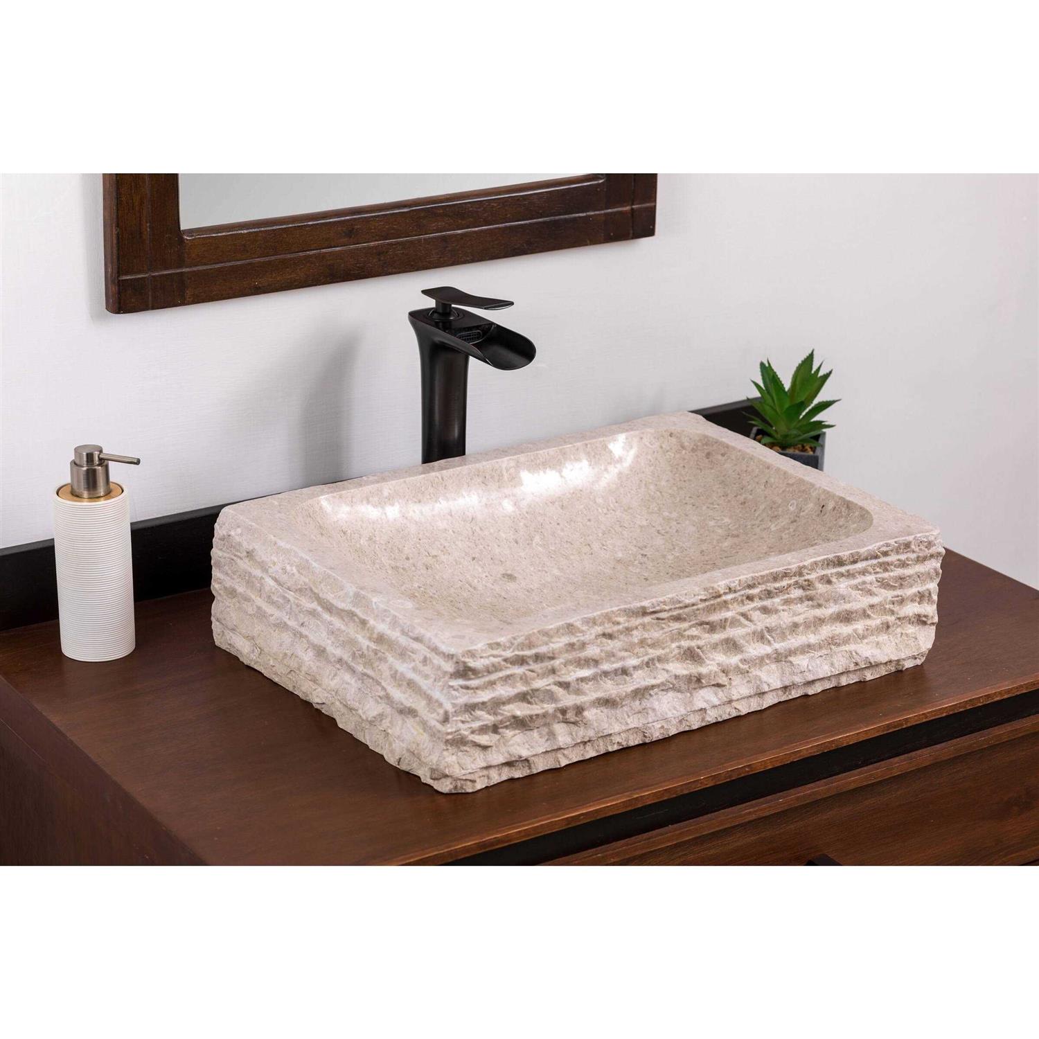 Laguna Marble Stone Vessel Bathroom Sink for Vanity GA051