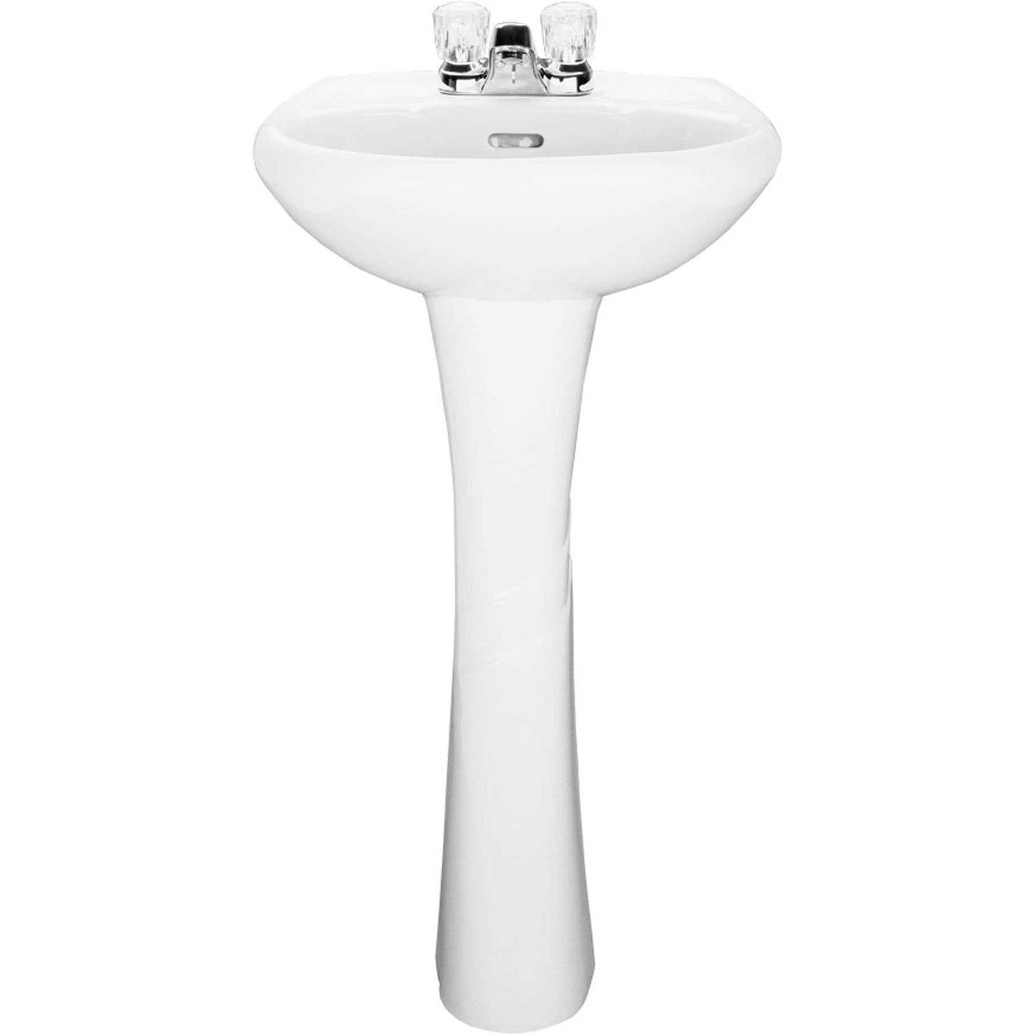 PROFLO PF1131WHP 19-1/2 Centerset Lavatory Pedestal Sink
