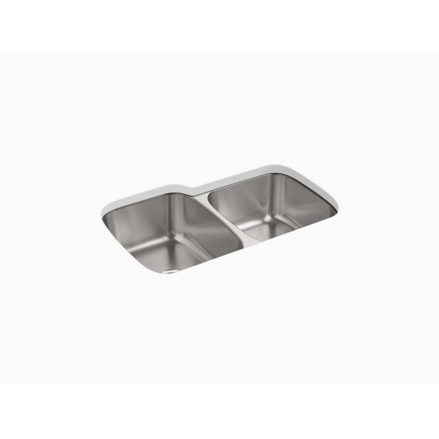 Kohler K-5691-NA Ballad 31-1/2 Undermount Double-bowl Kitchen Sink