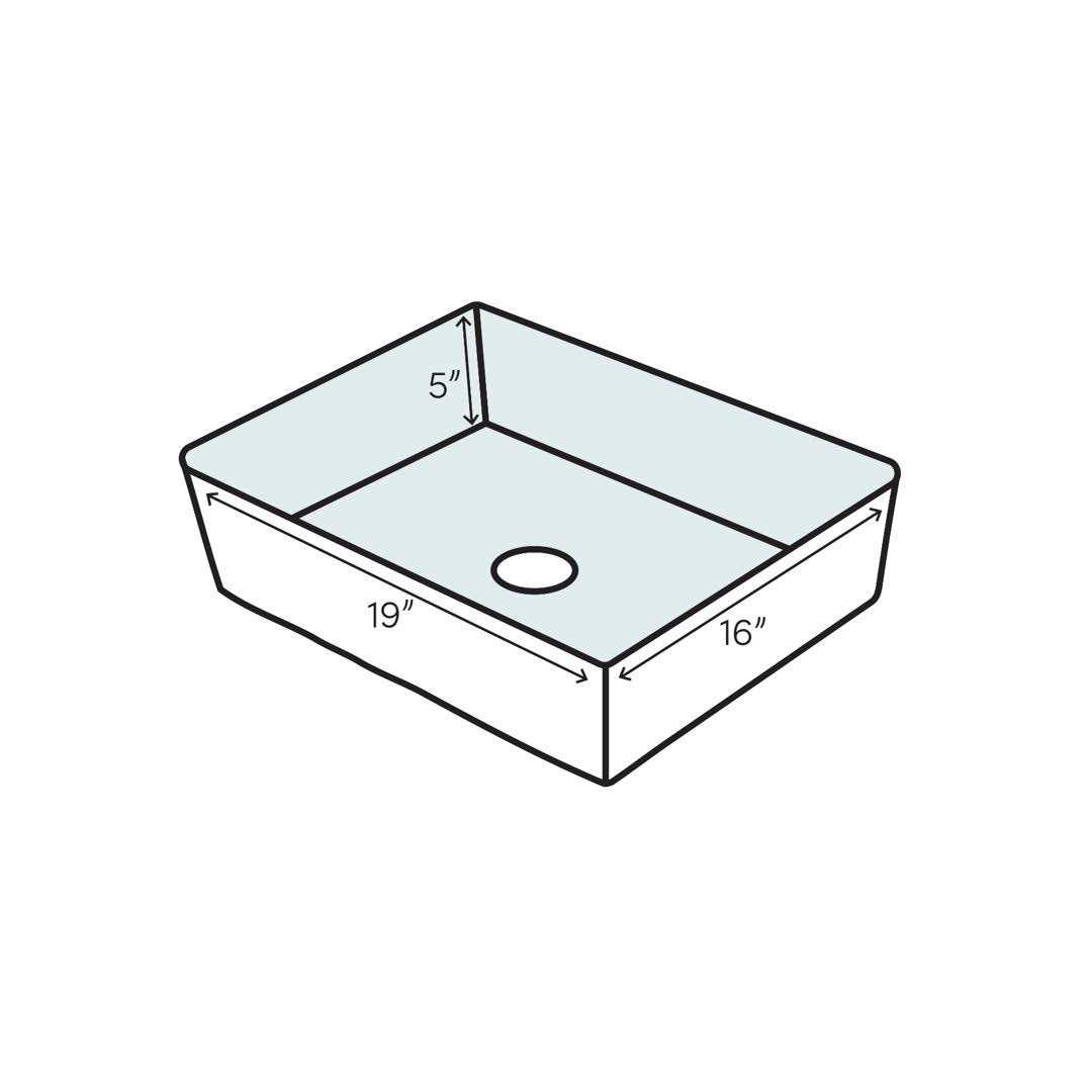 Alternative view of Premier Copper Products VREC19SKDB Rectangle Skirted Vessel Hammered Copper Sink