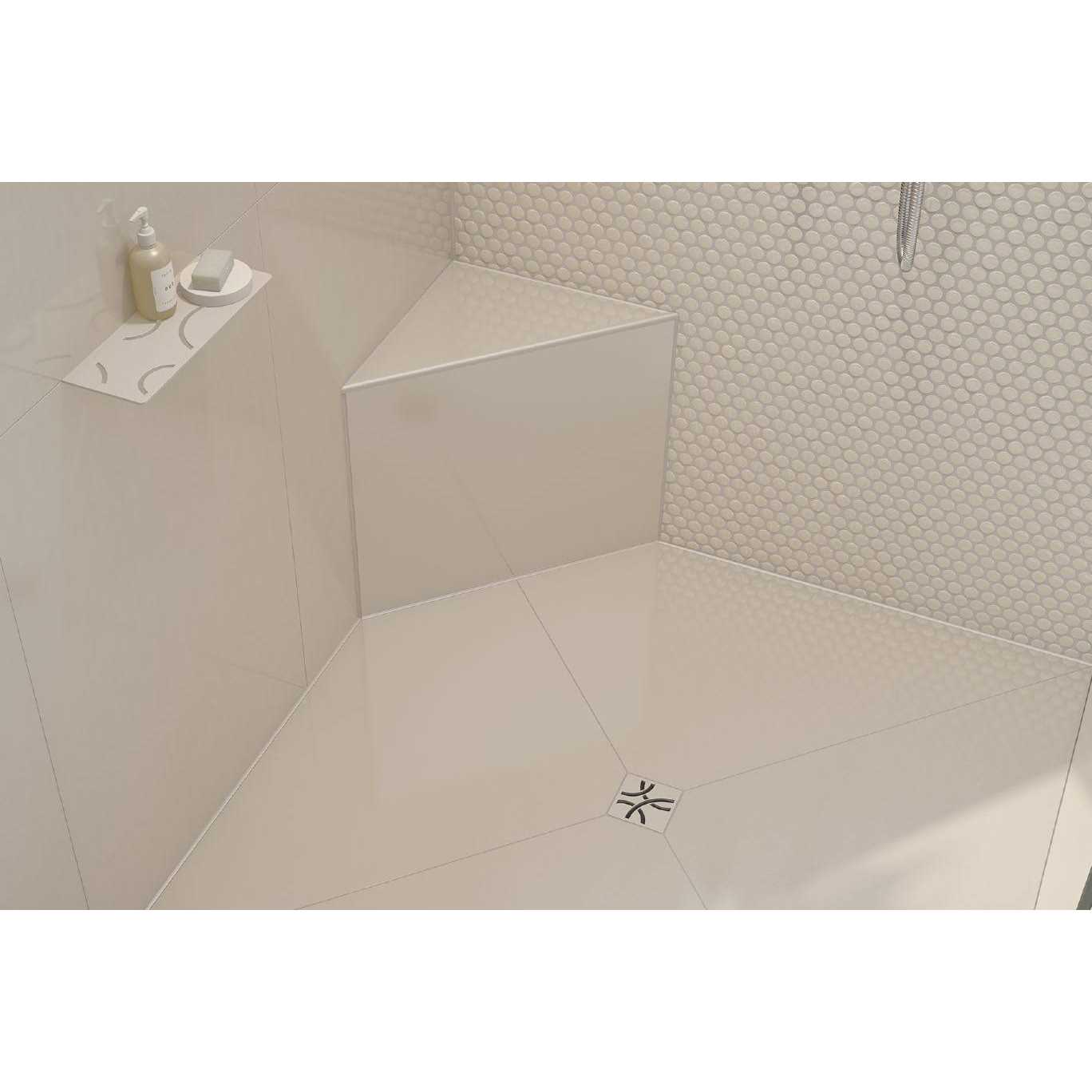 Alternative view of Schluter Kerdi-Drain 4 in. Brushed Nickel Grate