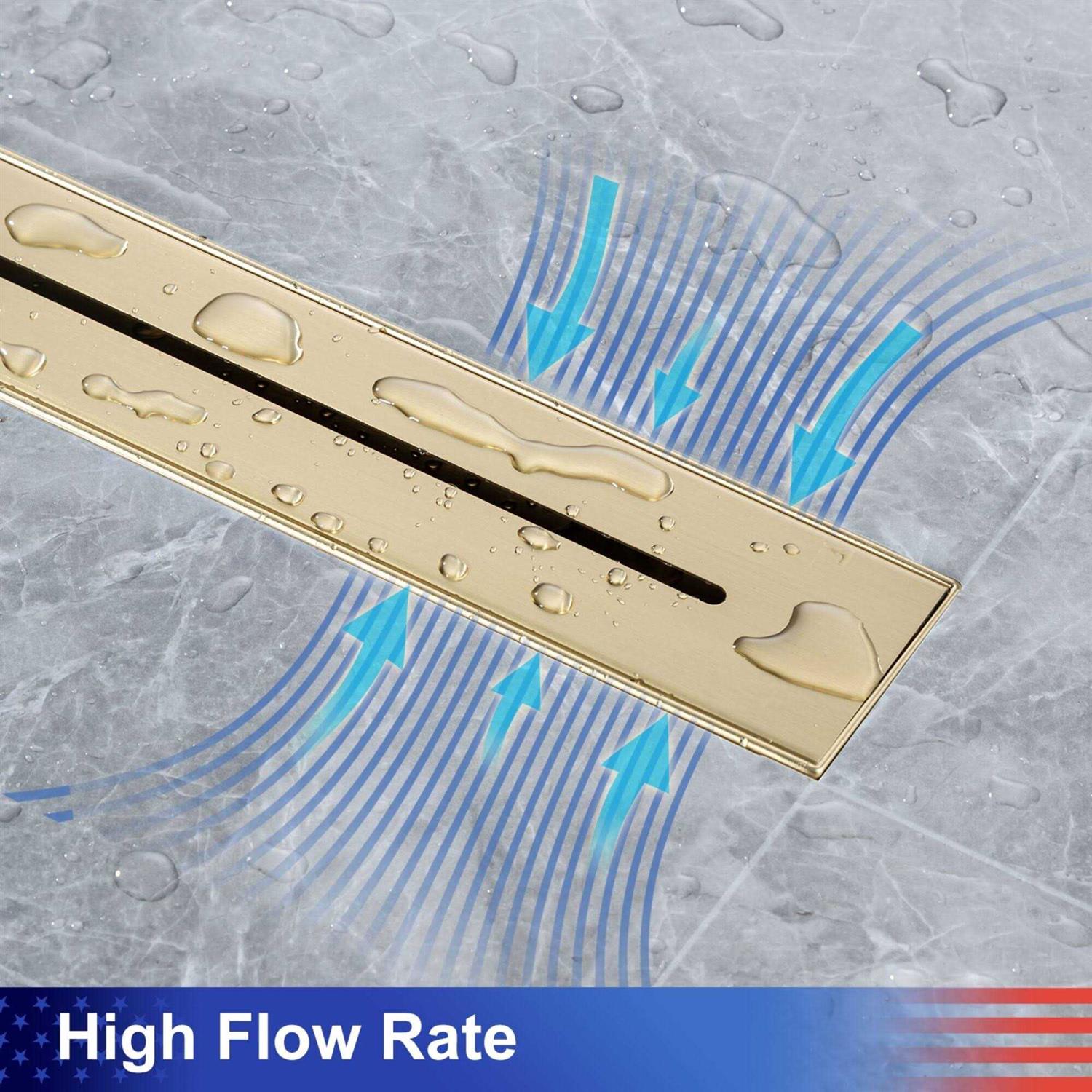 Alternative view of Rainlex 24 in. Stainless Steel Linear Shower Drain with Square Pattern Drain Cover