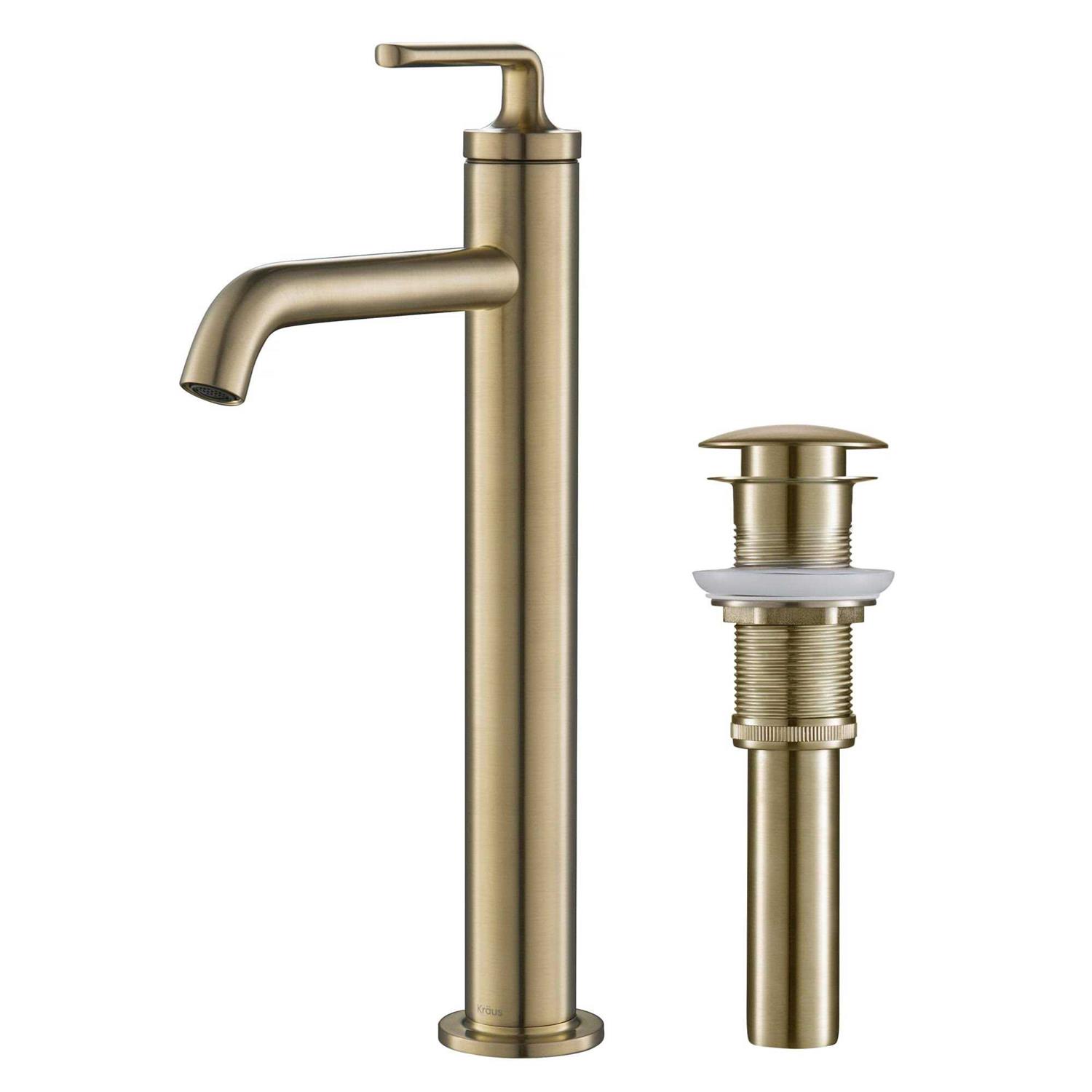Kraus Ramus Single Handle Vessel Sink Bathroom Faucet with Pop-Up Drain KVF-1220