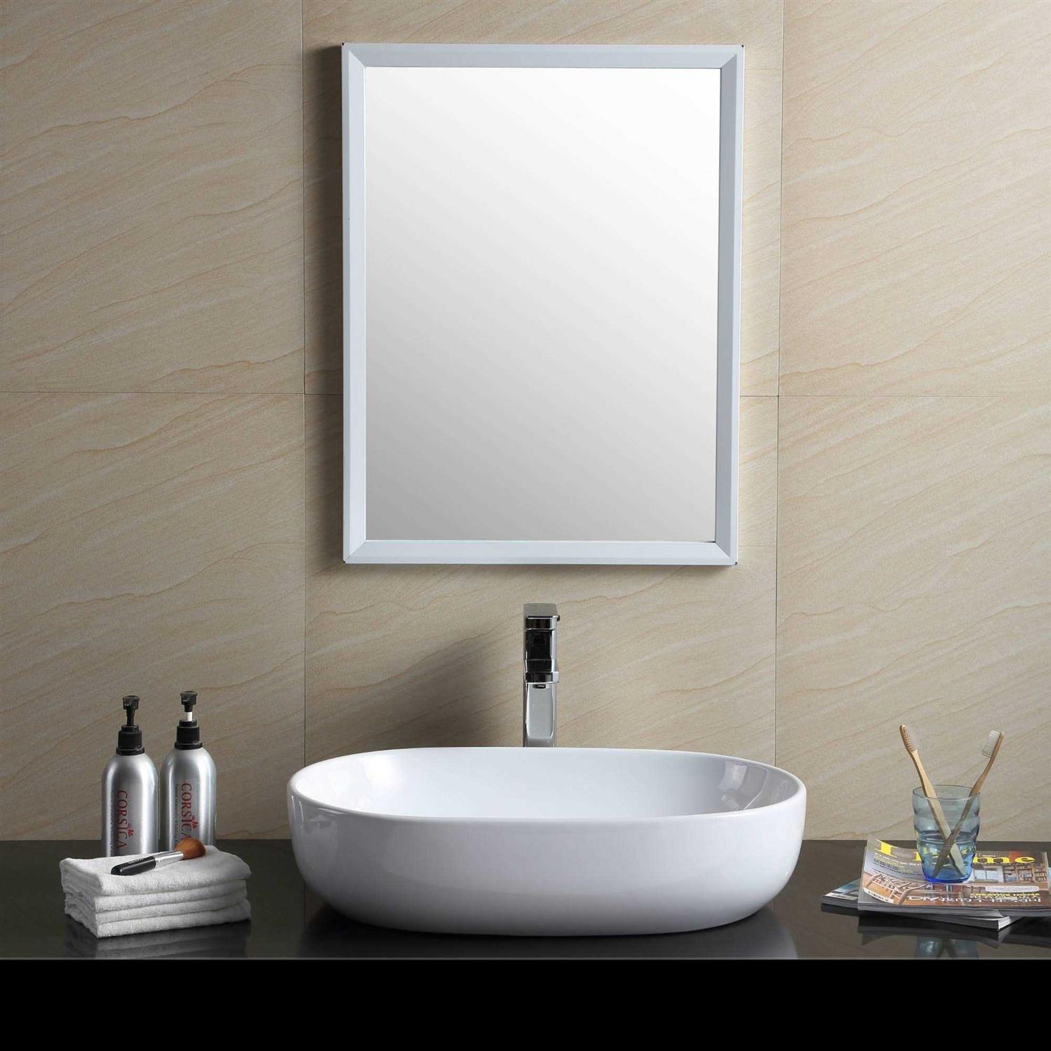 Fine Fixtures MV2316TE Modern Vitreous China Oval Vessel Bathroom Sink
