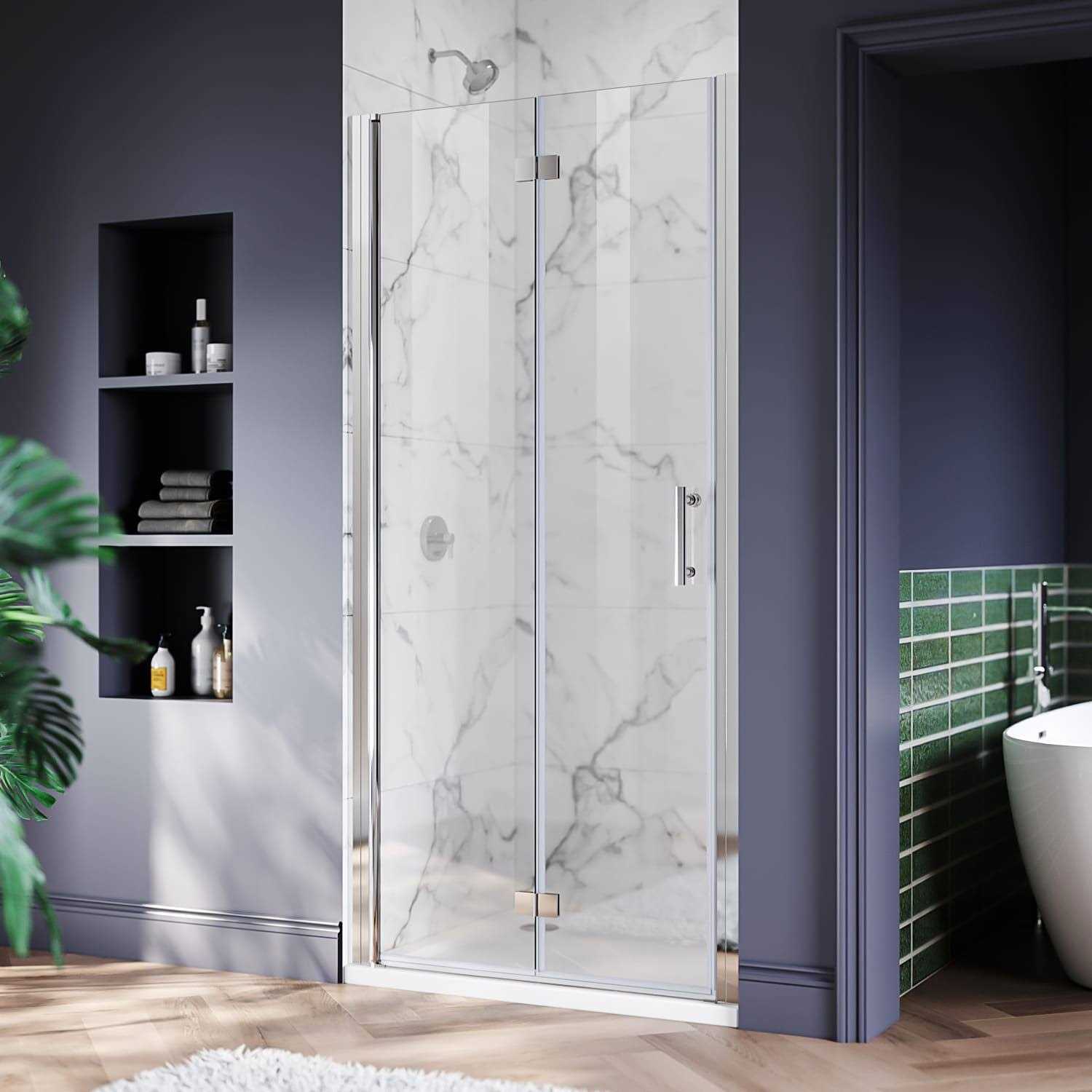 Elegant Bi-Fold Frameless Shower Door