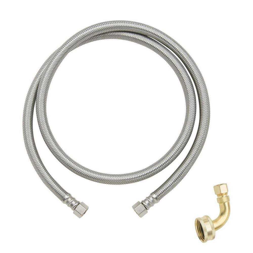 Alternative view of Plumbshop PLS1-48DW12-P 48 Braided Stainless Steel Dishwasher Connector w/ Garden Hose Elbow