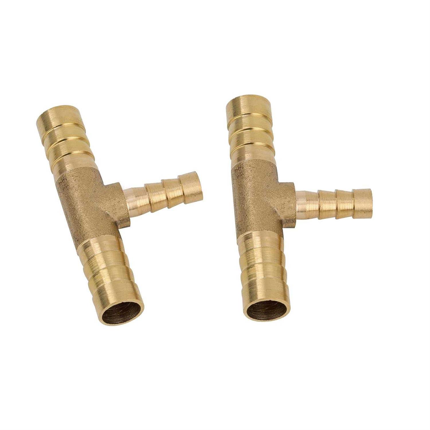 Pysrych Brass Hose Barb Fitting Reducing Tee 12 Barbed x 38 Barbed
