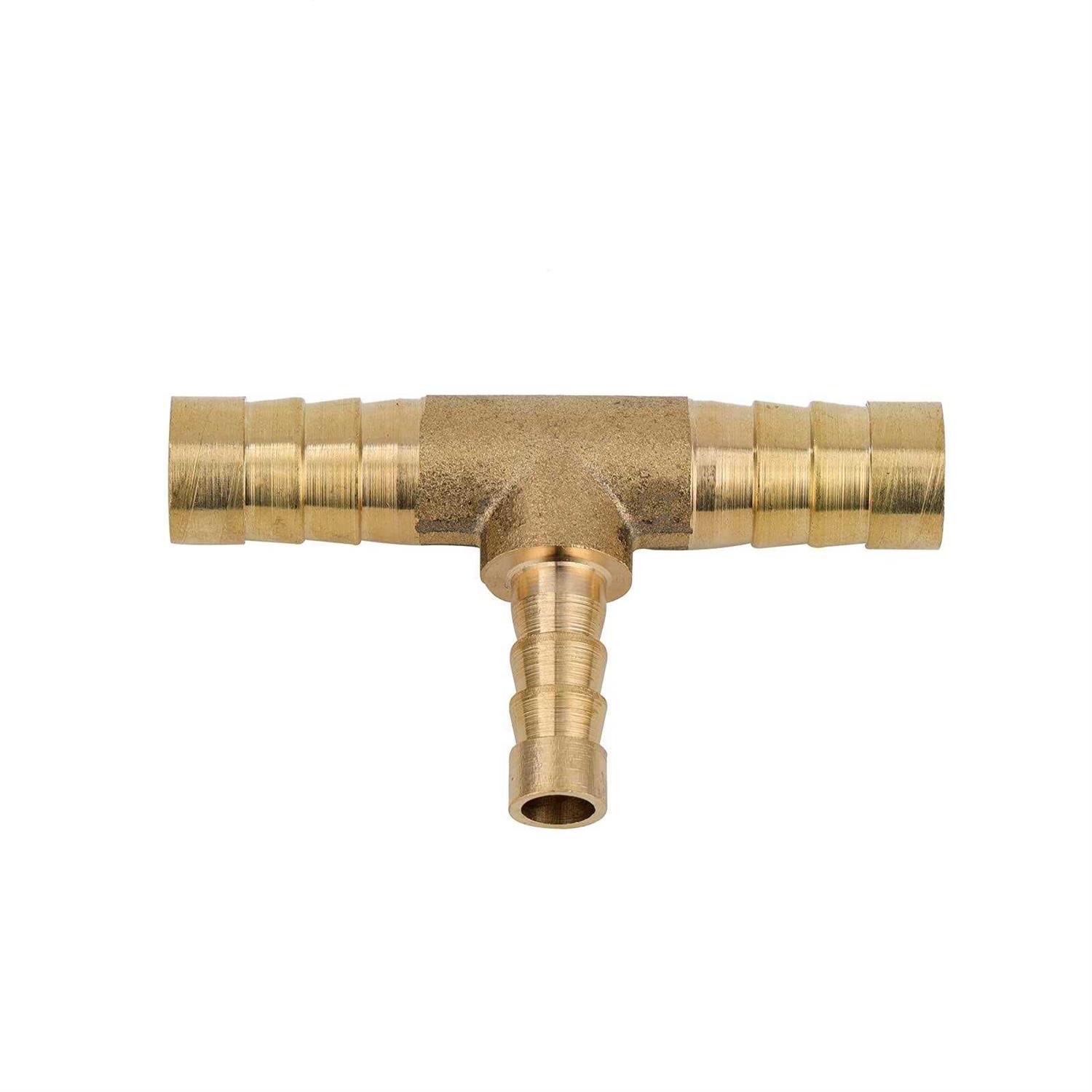 Alternative view of Pysrych Brass Hose Barb Fitting Reducing Tee 12 Barbed x 38 Barbed