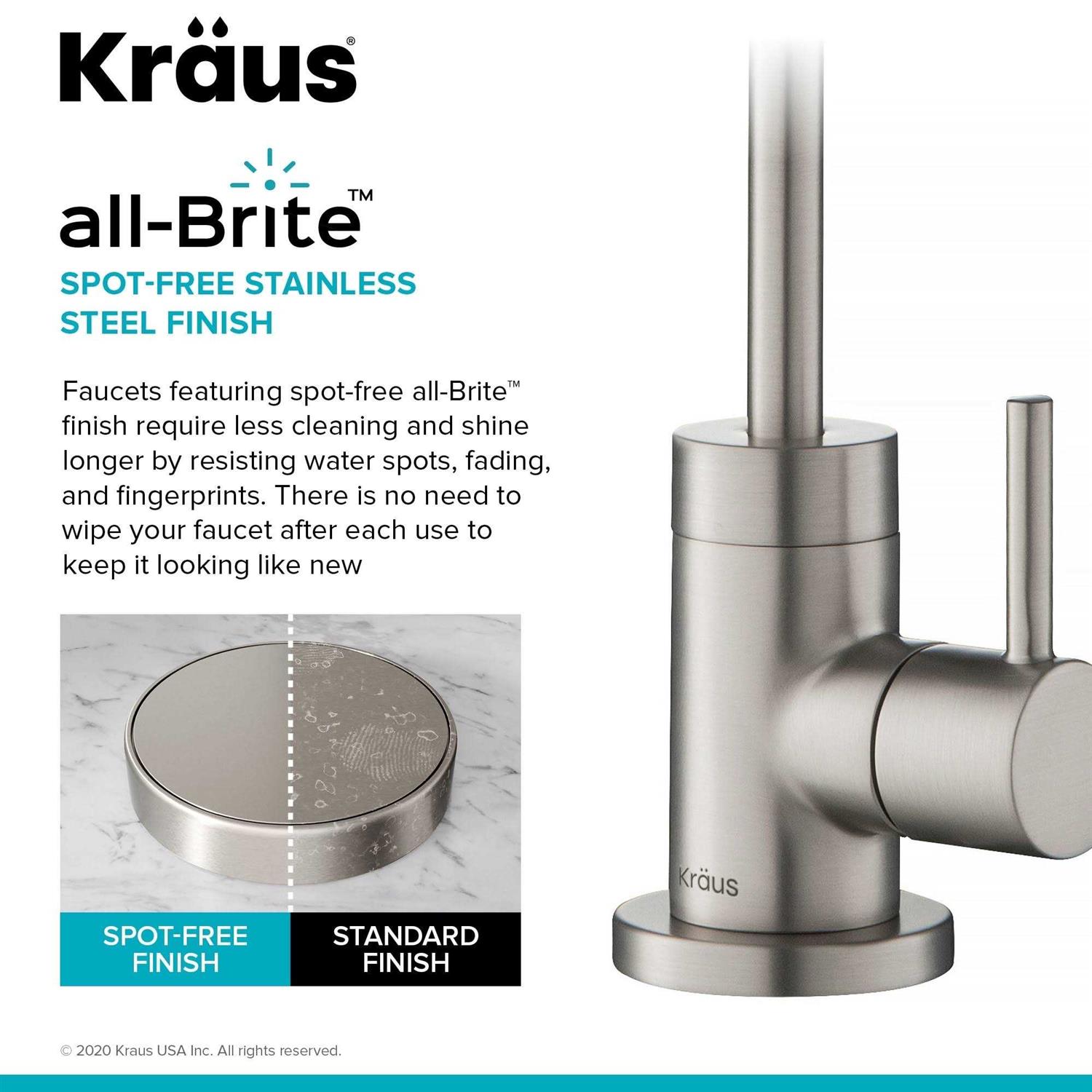 Alternative view of Kraus Purita Single Handle Drinking Water Filter Faucet for Reverse Osmosis & Water Filtration System Brushed Brass & Matte FF-100BBMB