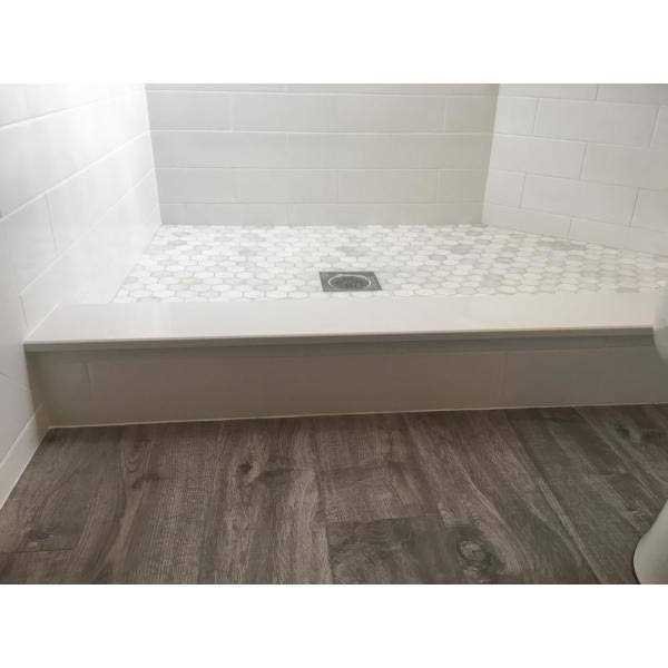 Alternative view of PolyCurb 4 in. x 60 in. Single Threshold Shower Base/Curb