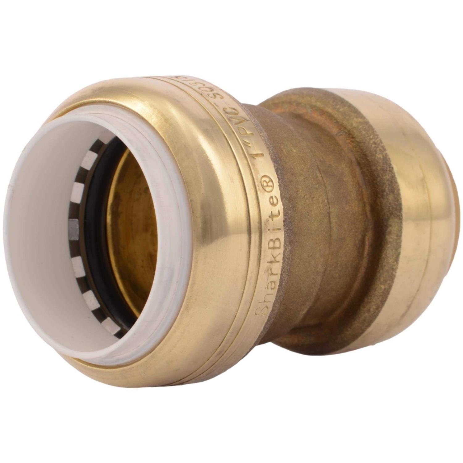 SharkBite 1 in. CTS x PVC Brass Push-to-Connect Coupling UIP4020A