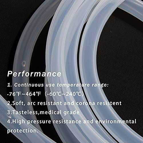 Alternative view of Quickun Pure Silicone Tubing ID x OD High Temp Food Grade Tube Pure Silicone Hose Tube for Home Brewing