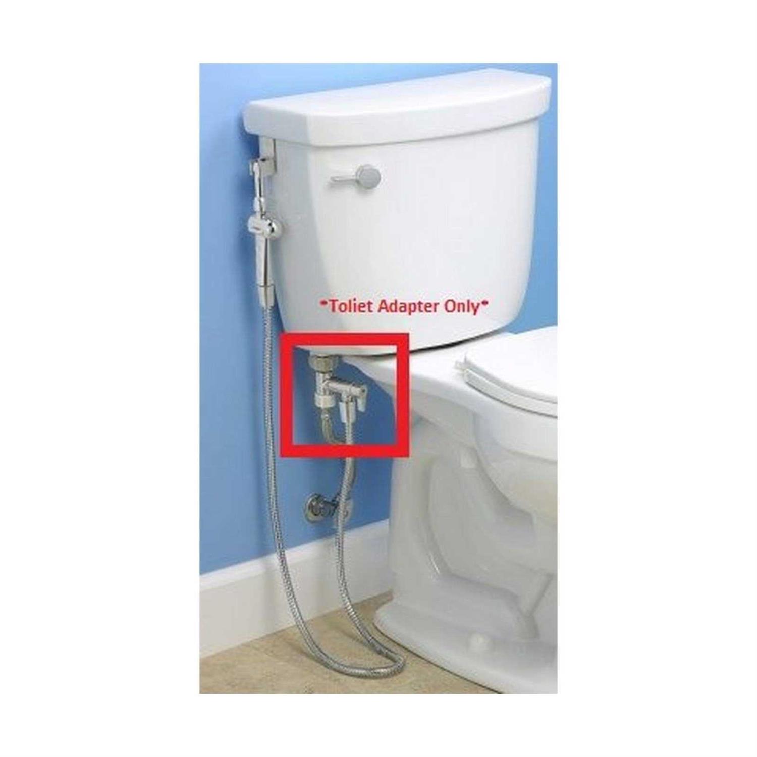 Alternative view of RinseWorks –Bidet T Adapter with 3-way Shut-off Valve for Toilet with Ez Reach On/off Knob