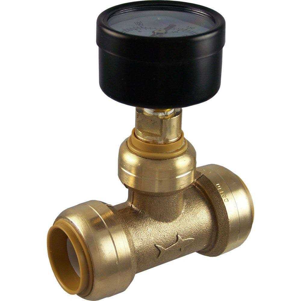SharkBite Brass Push-to-Connect Pressure Gauge 24438