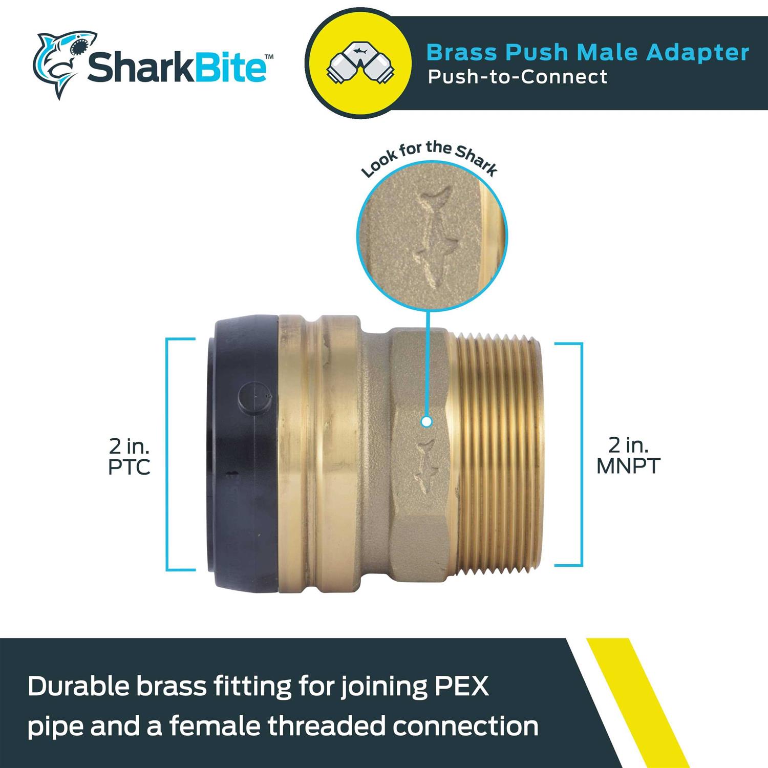 Alternative view of SharkBite Push to Connect 1-1/4 in. 1-1/4 in. Dia. Male Connector UXL113532M
