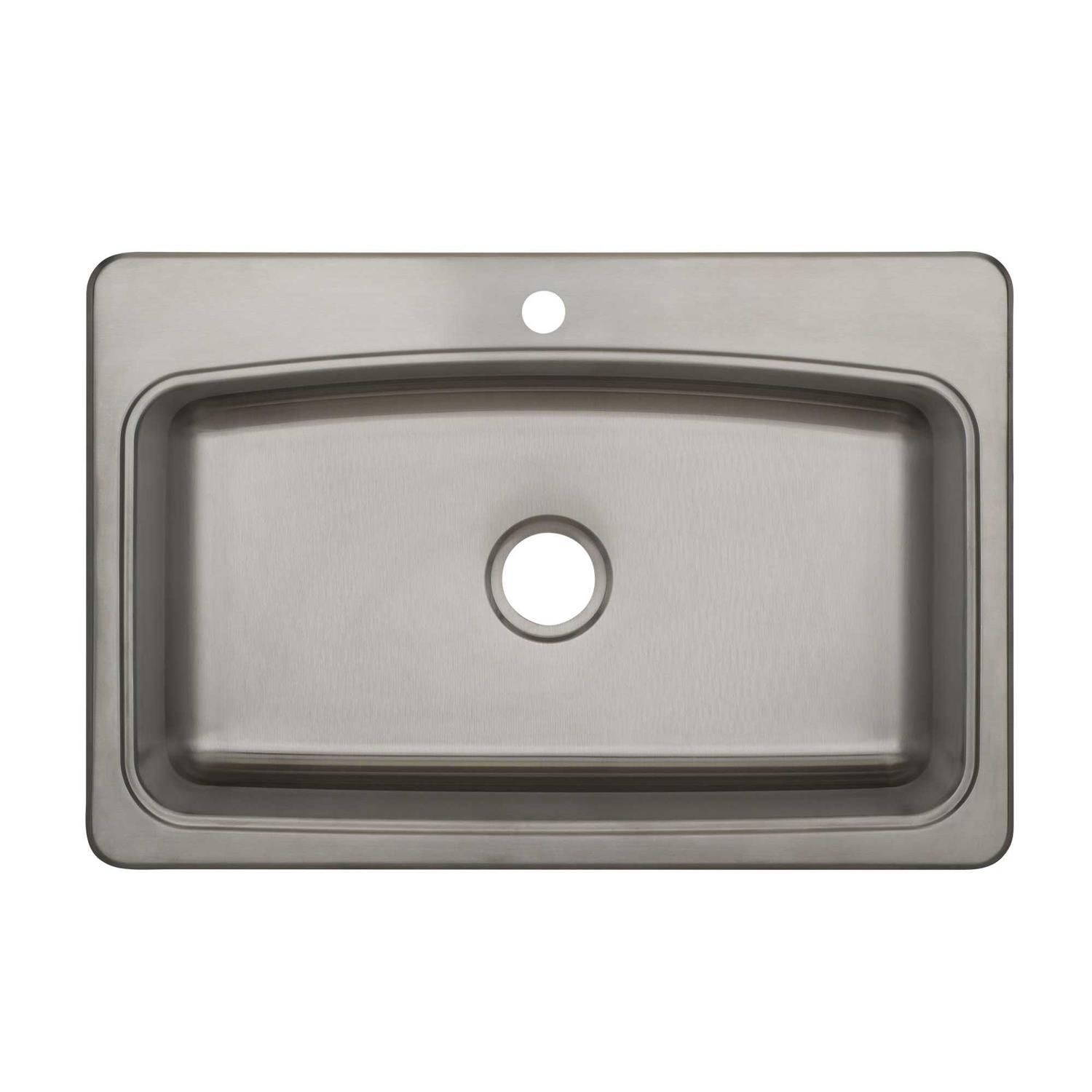 Proflo PFSR1B332261 Bealeton 32-15/16 inch Drop in Single Basin Stainless Steel Kitchen Sink
