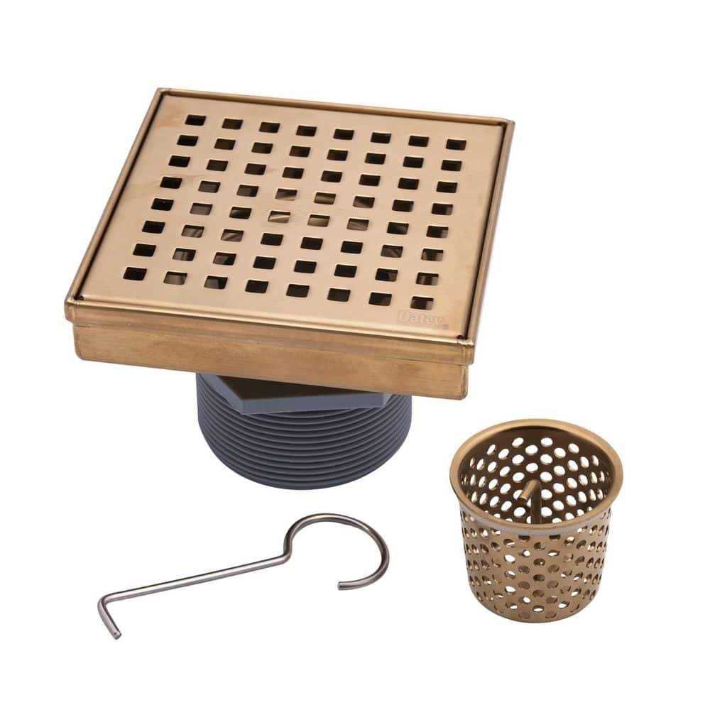 Oatey Designline 4 in. x 4 in. Stainless Steel Square Shower Drain with Square Pattern Drain Cover