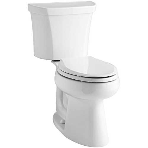 Kohler K-3999-RA 1.28 GPF Two-Piece Comfort Height Elongated Toilet with 12 Rough In and Right Hand Trip Lever from the Highline Collection White