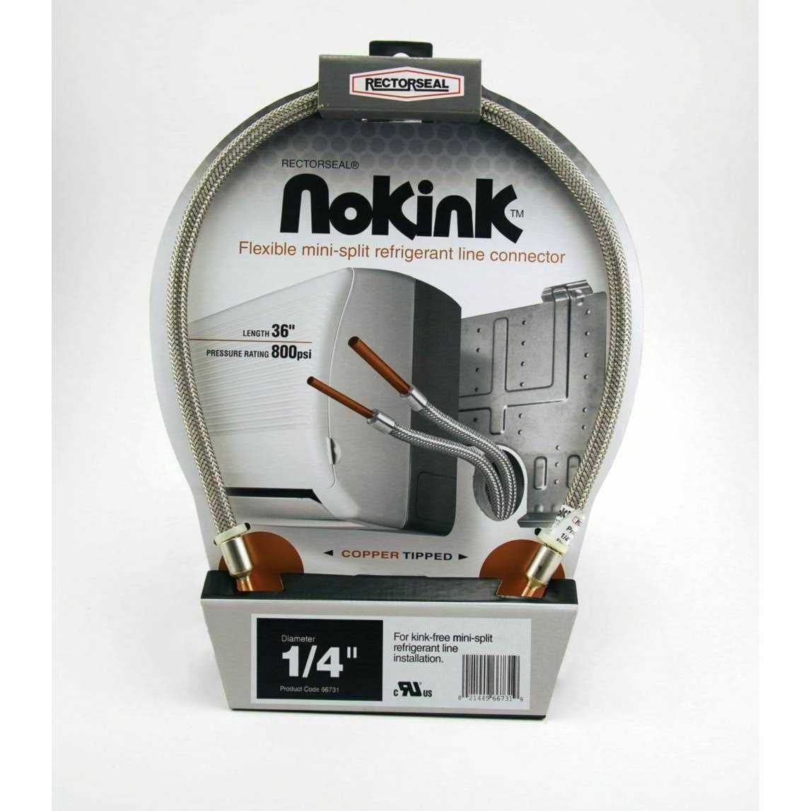 Rectorseal 66731 1/4 NoKink Flexible Refrigerant Line Connector