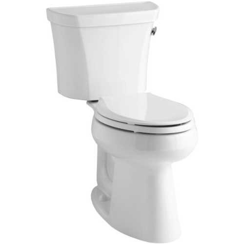 Kohler K-3889-RA 1.28 GPF Two-Piece Comfort Height Elongated Toilet with 10 Rough In and Right Hand Trip Lever from the Highline Collection White