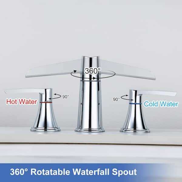 Alternative view of Rainlex Widespread Faucet 2-handle Bathroom Faucet with Drain Assembly