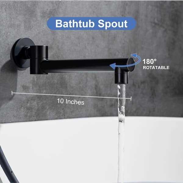 Alternative view of Rainlex Round Single-Handle Wall Mount Roman Tub Faucet with Swivel Spout RX96207H