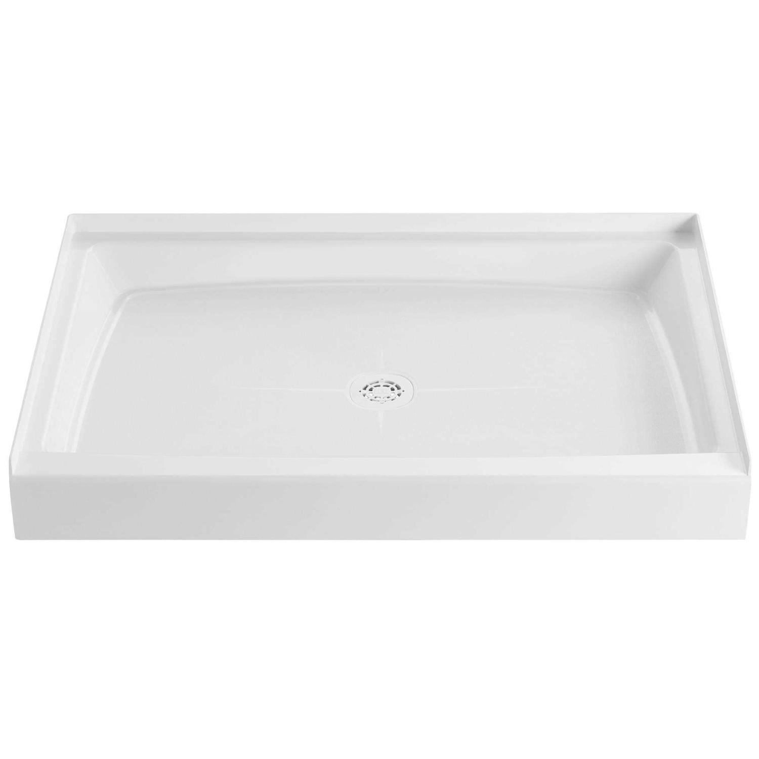Proflo Pfsb4234 Morenci 42 x 34 Rectangular Shower Base with Single Threshold and Center Drain PFSB4234WH