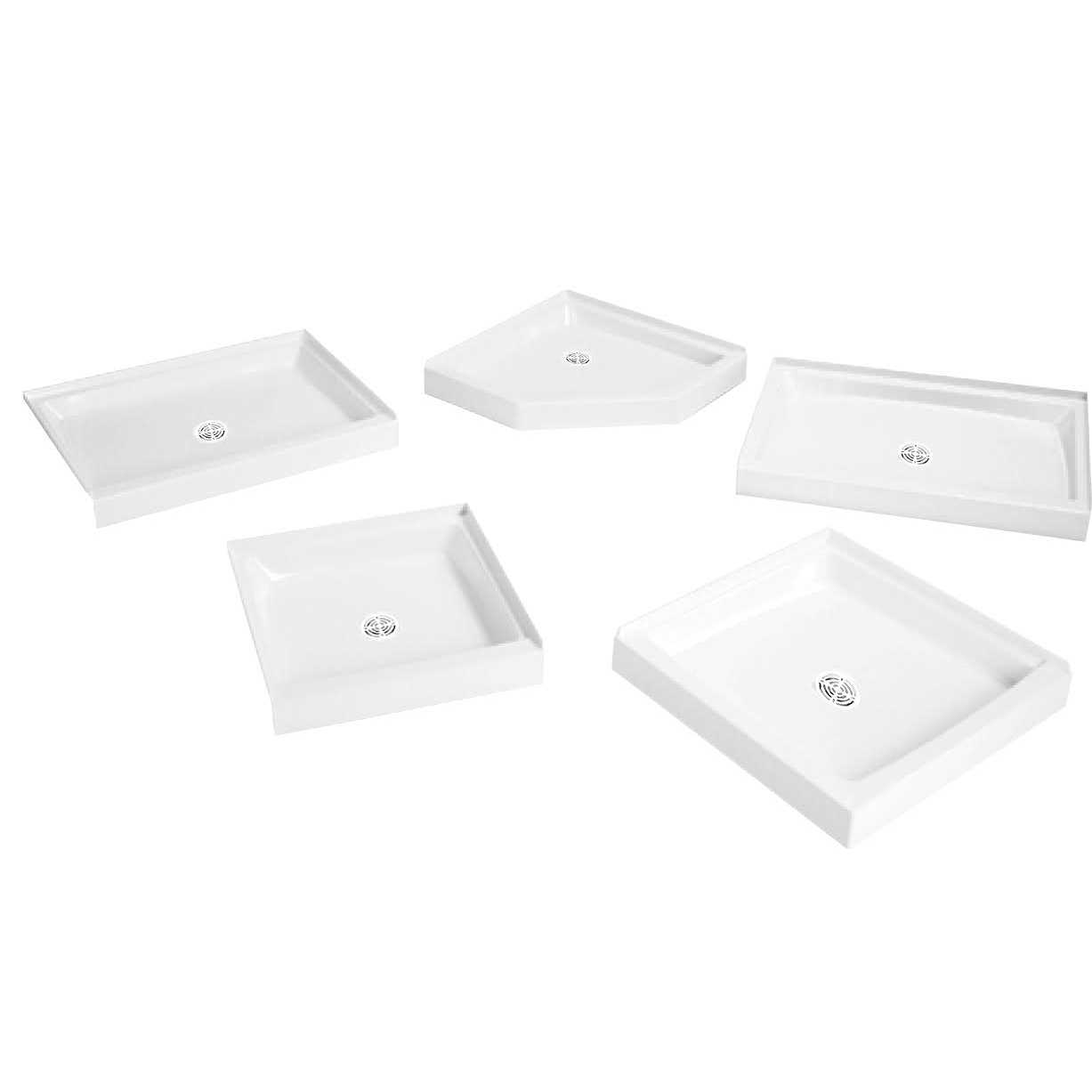Alternative view of Proflo Pfsb4234 Morenci 42 x 34 Rectangular Shower Base with Single Threshold and Center Drain PFSB4234WH