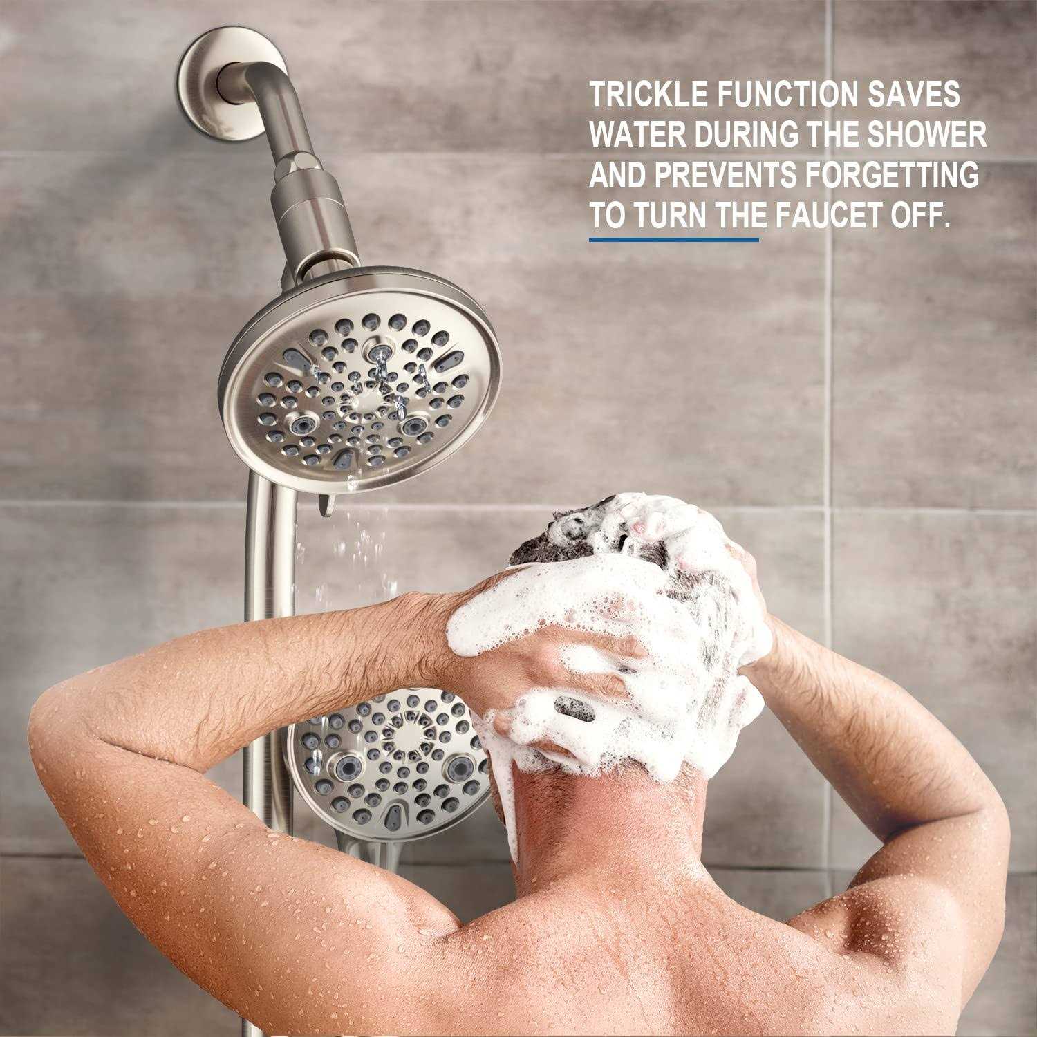 Alternative view of egretshower High Pressure Handheld/rain 82-mode 3-way Shower Head Combo with 25.75 Adjustable Drill-free Stainless Steel Slide Bar