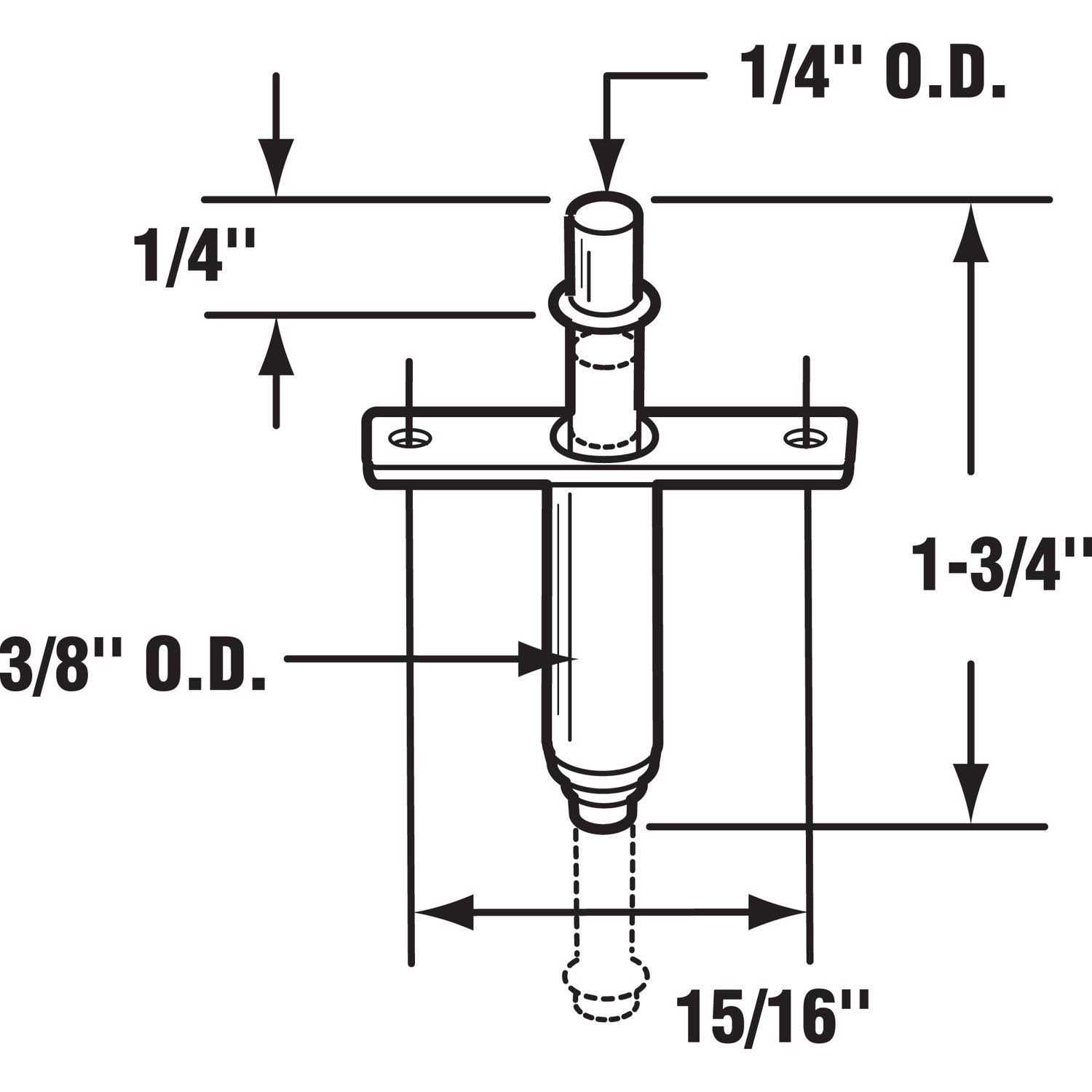 Alternative view of Prime-Line Mill Silver Steel Pivot 2 pc