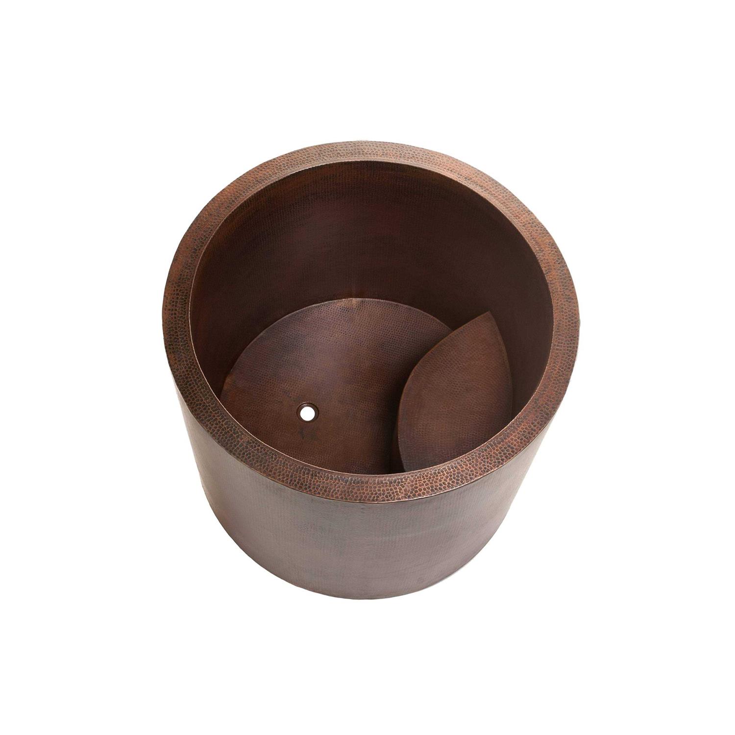 Premier Copper Products Premier Japanese Style Soaking Hammered Copper Tub BTR45DB