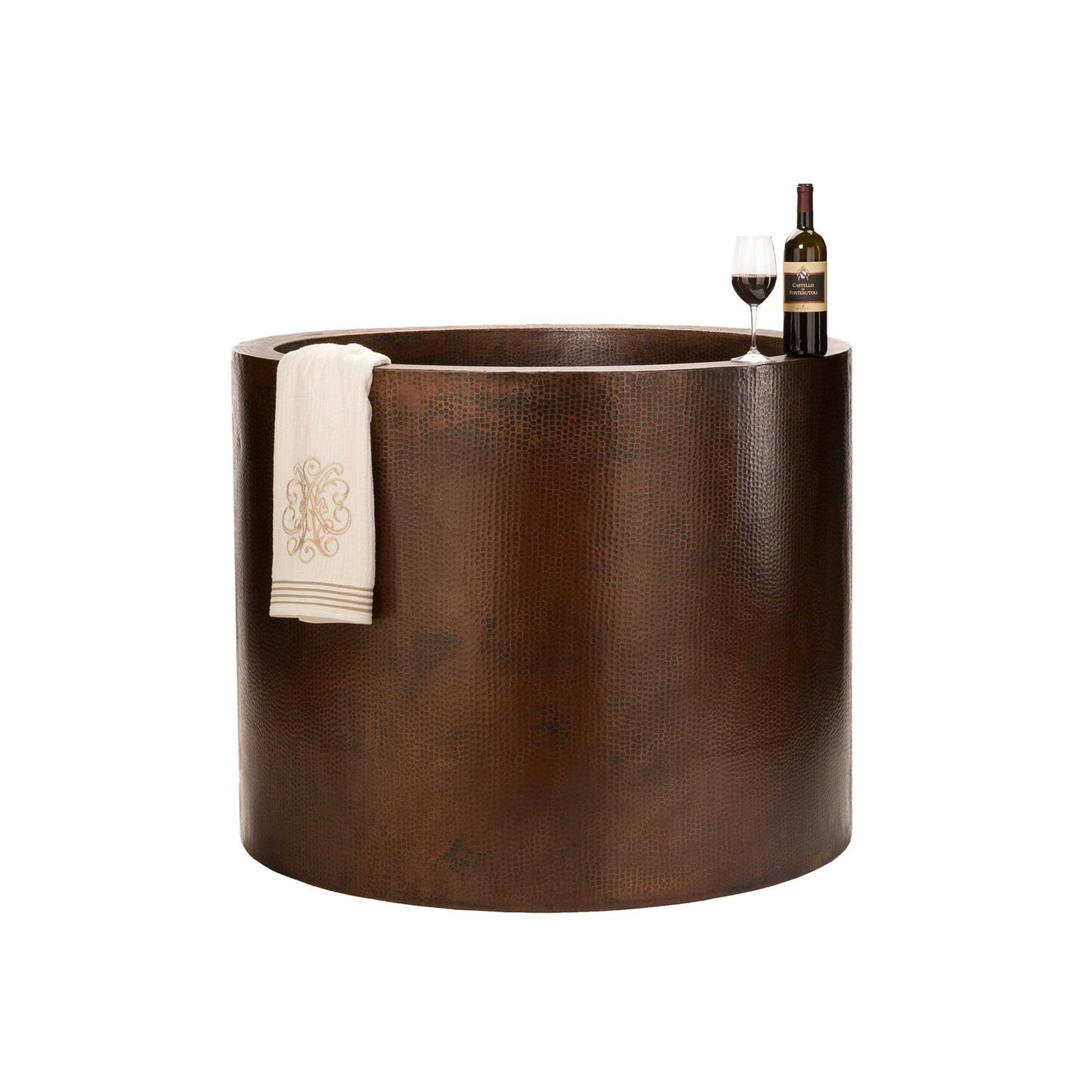 Alternative view of Premier Copper Products Premier Japanese Style Soaking Hammered Copper Tub BTR45DB
