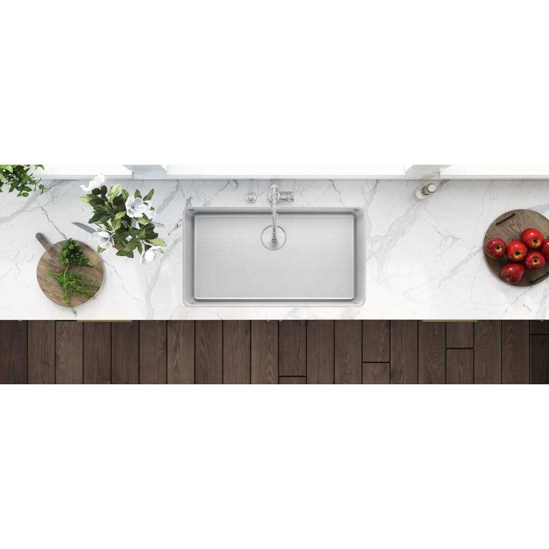 Alternative view of Ruvati 31-inch Undermount Kitchen Sink 16 Gauge Stainless Steel Single Bowl RVM5931