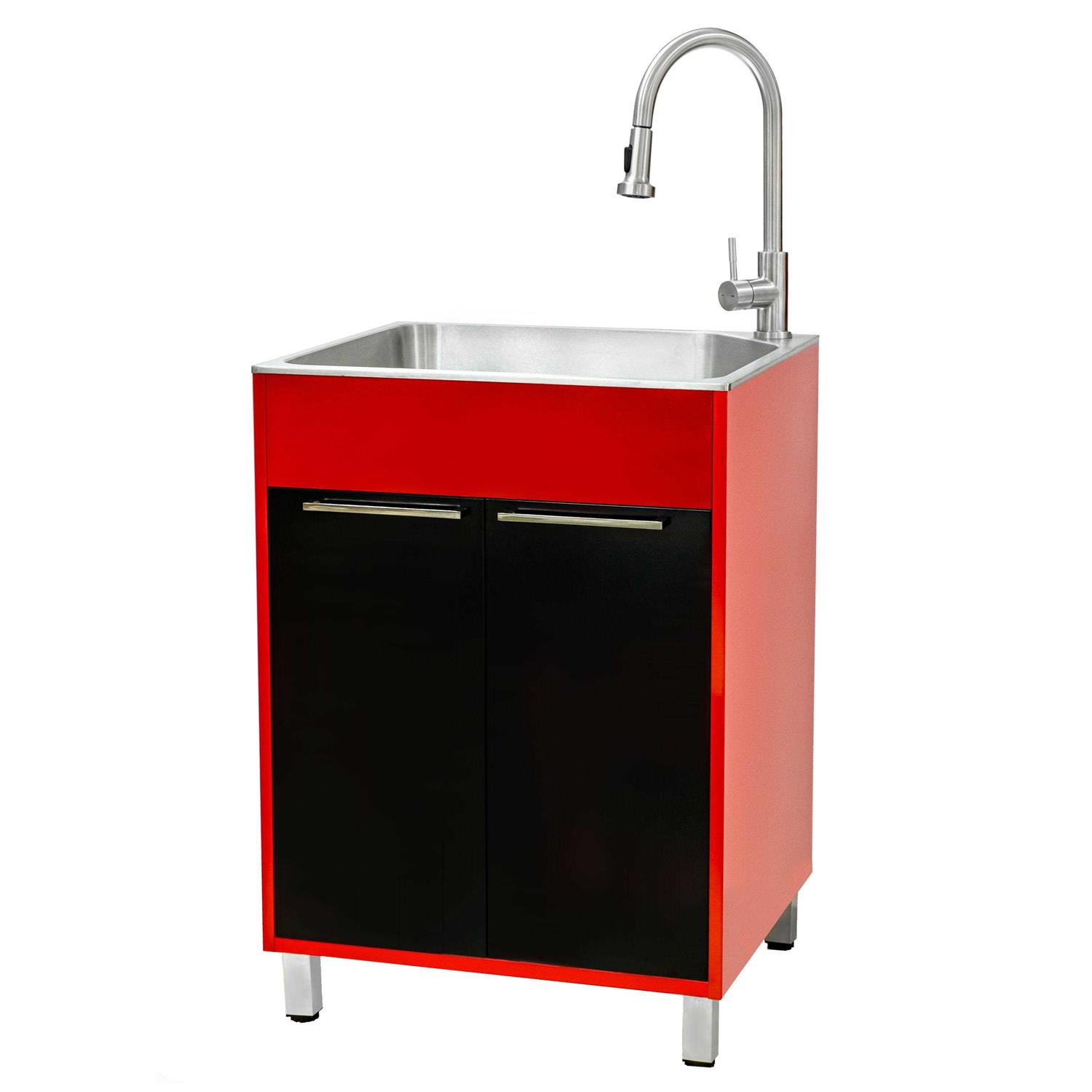 Presenza All-in-One 24 in. x 21.2 in. x 34 in. Stainless Steel Drop-in Sink and Cabinet with Faucet 75977