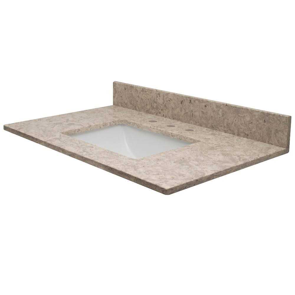 MarCraft Vista 49 in. W x 22 in. D Qt. Vanity Top in Orion with White Rectangle Single Sink VQOR4922801
