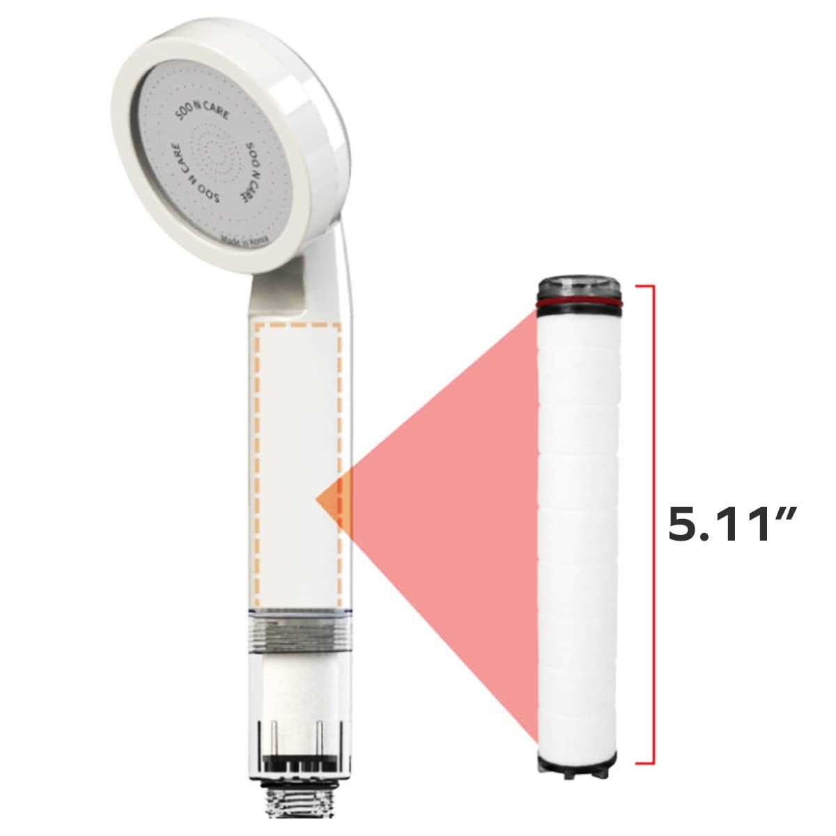 Alternative view of EZWELL Visible Filtered Shower Head with High Pressure Rain-NSF Certificated-Korea